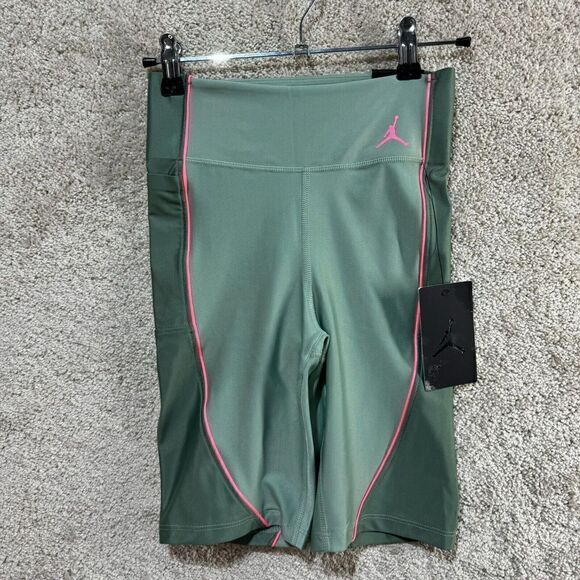 Jordan‎ Essential Bike Shorts Women's XS Green Tight Fit Mid Rise Pocket NWT - Picture 5 of 16